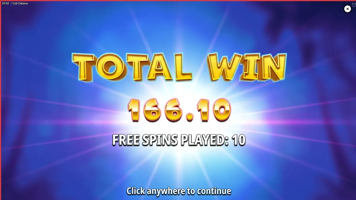 Giao diện trò chơi slot Cub Cabana với phong cách nhiệt đới rực rỡ