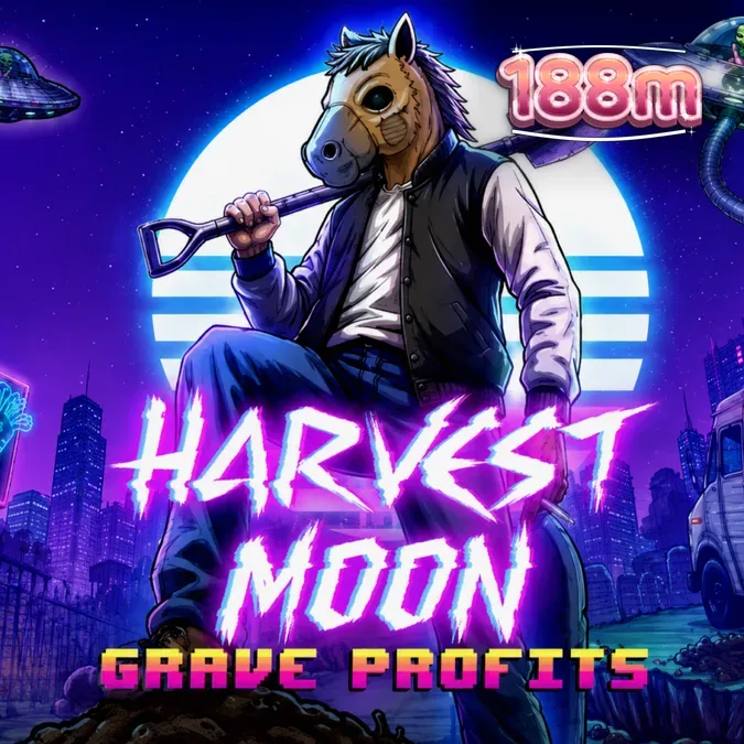 Giao diện trò chơi slot Harvest Moon Grave Profits với chủ đề kinh dị